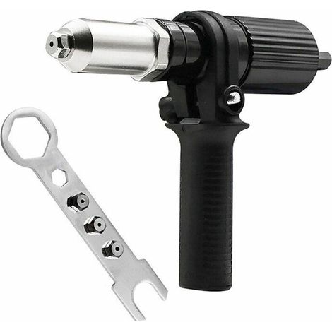 Adaptat de pistolet à rivets électrique Connect de tête de bloc Outils professionnels écrou joint de perage Rivetage Fixation pour visseuses sans fil Perceuses