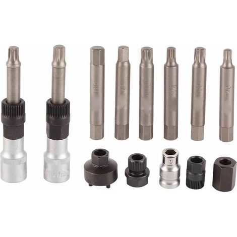 Kit 13 pièces pour démontage poulie alternateur, extracteur découpleur douille, douille d'installation pour poulies OAD OWC, outillage complet. (1/5)
