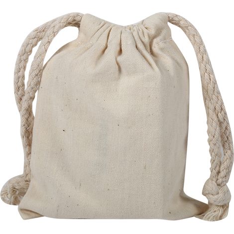 Sac coton naturel à cordon pour rangement linge voyage maison 10 x 12 cm (1/2)