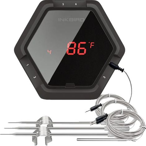 Thermomètre de barbecue sans fil, compatible Bluetooth, jusqu'à 6 sondes (1/2)