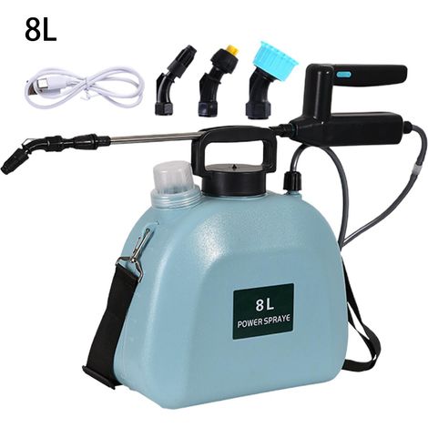 Pulvérisateur rétractable 8L avec 3 buses de brouillard, pulvérisateur électrique avec poignée rechargeable USB, baguette alimenté par batterie (1/5)