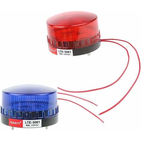-2pcs Rotating Beacon 220V LED Warning Light Flashing Emergency Lighting Car (1/4)