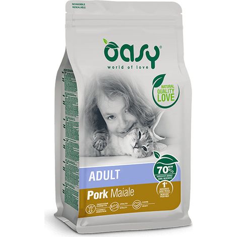 Gatto - Croccantini Adult Maiale  OASY - size 300 gr