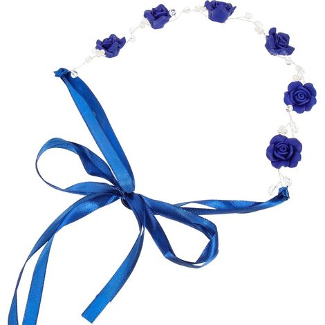 Decorative Blue Polymer Clay Headband for Girls, Wedding (1/5)