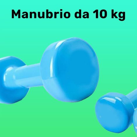 Haltère Simple 10 Kg En Vinyle Pour Exercices D'entraînement à Domicile, Salle De Sport, Fitness (1/2)