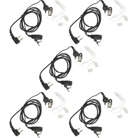 vhbw 5x Headset earpiece compatible with Alinco DJ-V5, EC-10 Radio Walkie Talkie, Transparent acoustic tube