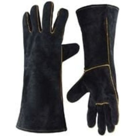 Gants de Soudeur en Cuir 932 °F Gants de Travail Haute Température pour Soudage BBQ Cuisine Four De Cuisson Jardinage (1/5)