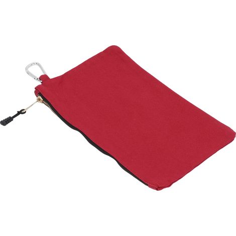 Mehrzweck-Werkzeugtasche aus Canvas, wasserdicht, tragbar, mit Reißverschluss und Karabinerhaken zur Aufbewahrung, dunkelrot (1/5)