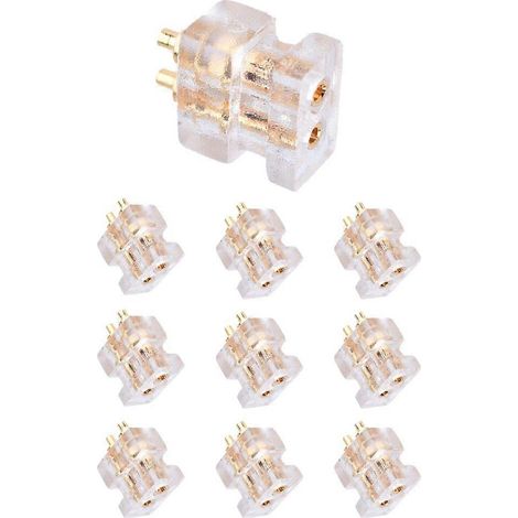 Lot de 10 adaptateurs de câble améliorés pour écouteurs, connecteur femelle 2 broches 0,78 mm (norme 1964) (1/4)