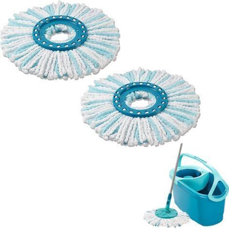 FENOPLASTICACompatible avec les têtes de rechange en microfibre absorbante Leifheit Clean Twist Disc Mop, 2 x, et le pompon de rechange (1/4)