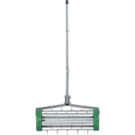 Aerator of lawn, 43,5 cm of large, manual, with tray of storage, tools of garden, carotteuse, ventilation of the floor, maintenance of lawn and of floor compactés (1/5)