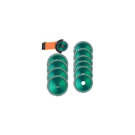 – Disco de láminas de 100 mm para amoladora angular – Acero de 2 mm – Paquete de 10 discos para cortes limpios en metal, piedra, madera y cerámica – Crezuo
