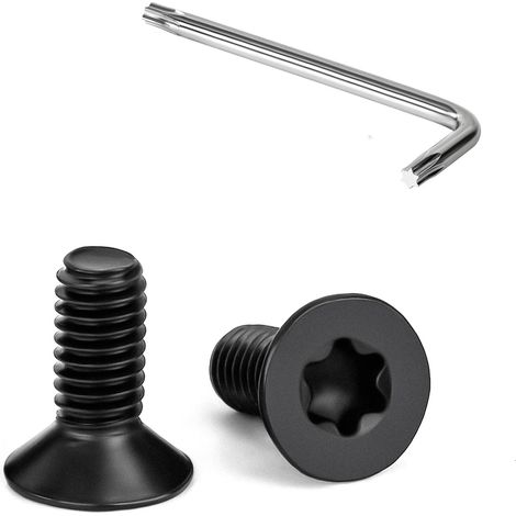 Vis à Tête Fraisée Torx M4 x 10 mm Noir Vis à Six Pans Creux en Acier Inoxydable A2 V2A à Tête Fraisée Métaux avec Clé T20 Filetage Complet 20 Pièces (1/5)