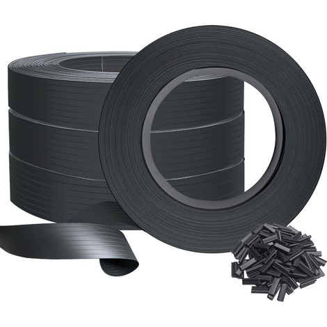 Kit Lamelles Occultantes PVC 300m x 4,7cm – Brise-Vue pour Clôture Rigide. Lot de 600 Clips Inclus. Protection Intimité et Anti-Vis-à-Vis pour Jardin (noir). (1/5)