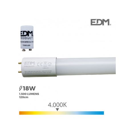 Tubo LED T8 18W 1600lm 4000K Luz del Día (eq.36W) ø2,6x120cm Edm