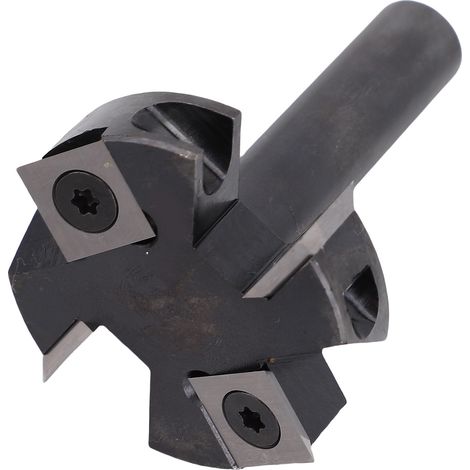 Fraise de surfacage plaquage carbure 12mm queue ronde 15/32in 4 lames usinage CNC bois platelage fraisage banc (1/5)