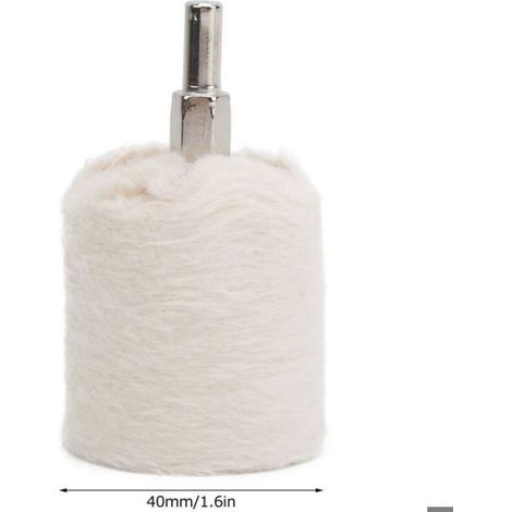 Roue de polissage en tissu blanc, Type cylindrique, perceuse électrique, outils de meulage avec poignée 40mm (1/4)