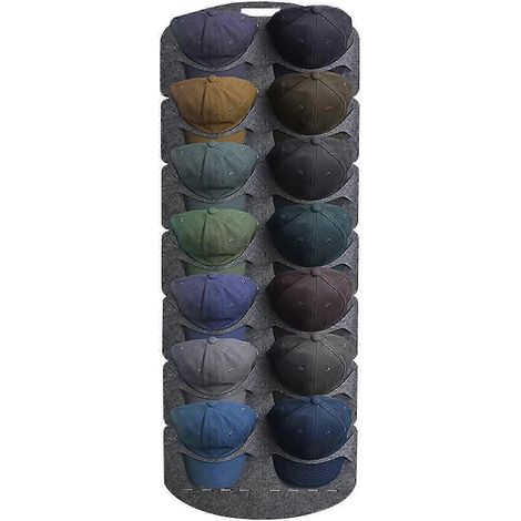 Porte-casquettes, porte-casquettes de baseball avec poches profondes, support pliable en feutre pour casquettes, décoration intérieure - SNNGV (1/4)