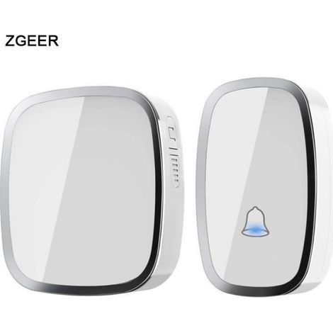 Sonnette Sans Fil - Etanche IP65 - Portée 300 M - LED Intégrée - Pour Intérieur Extérieur - 2 Pièces (1/4)