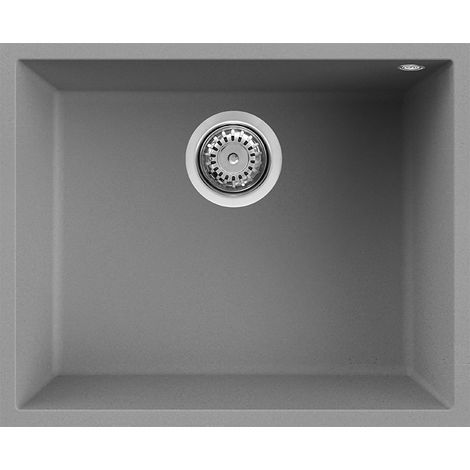 Lavello Elleci Incasso 1 vasca 54x44 Quadra 105 Sottotop Granitek Grigio Cemento LGQ10548BSO (1/3)