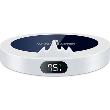 Support Chauffant USB - Cale Chauffante pour Tasse - Compatible avec Tasses à Fond Plat - 130 x 117 x 23 mm - Blanc Rose Noir - 1 Pièce (1/5)