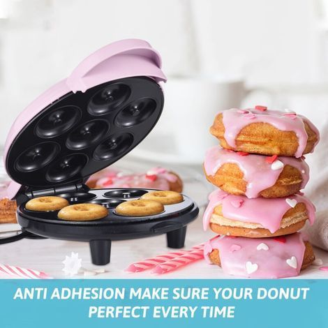 Dash Mini machine à beignets fait 7 beignets 700 W Chauffage double face Revêtement antiadhésif électrique pour le petit déjeuner adapté aux enfants Dessert Snack Parfait fête de famille Pâtiss (1/5)