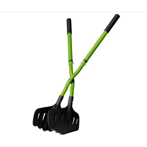 Recogedor de hojas XXL con mango ajustable - EARTWISE - VENTEO - Herramienta de jardín ergonómica - recogedor de hojas - verde/negro - mango telescópico/estirable/ajustable