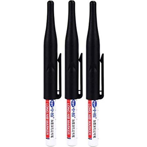 Lot de 3 Marqueurs Permanents à Long Bec Multi Usages Couleur Noir (1/4)