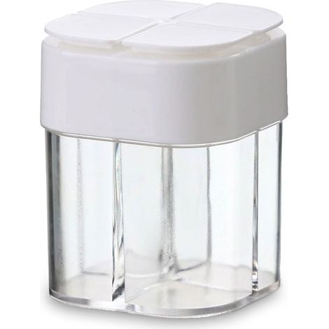 Bouteille à épices 4 en 1 sel et poivre, distributeur d'épices, pot transparent en plastique, récipient de rangement pour épices, une pièce (1/5)