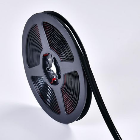 Moulure flexible quart de rond auto-adhésive,Bande de calfeutrage imperméable à l'eau,à coller et à décoller Pour les coins de murs,les plafonds,les armoires,les cadres de portes de fenêtres(Noir) (1/5)