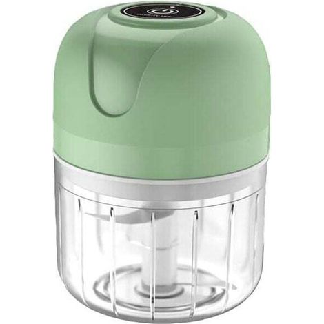 Hachoir Electrique Rechargeable USB, XU,Mini Coupe Legumes 250 ml Mini Robot de Cuisine Hachoir de Cuisine Robot Mixeur,Idéal pour Oignons,Poivre,Légumes et Viande,3 Lames en Acier Inoxydable - KZQ (1/4)