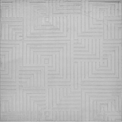Area Rug Grey Jacquard 160 x 160 cm Low Pile Square Shape Living Room Polyester Backing Modern TAMIREL (1/5)