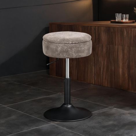 Tabouret de bar cinzento en poliéster e Aço 39 x 39 x 65 cm (1/5)