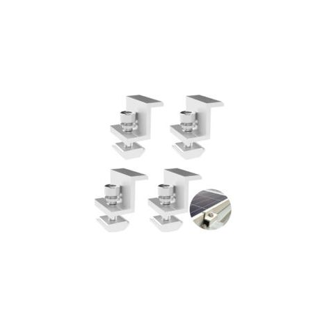 4 supports Z réglables pour panneaux solaires photovoltaïques - Pince d'extrémité 30 mm - Paquet complet - (1/5)