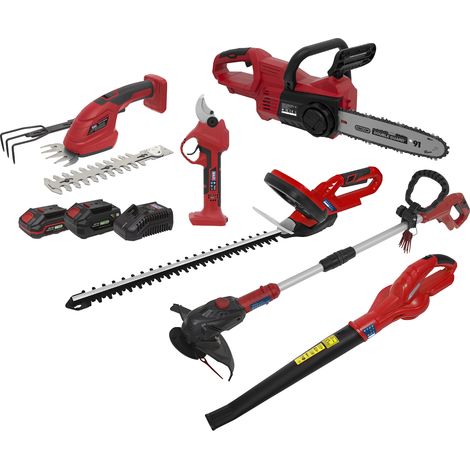 Sealey 6 x 20V SV20 Series Garden Maintenance Combo Kit - 2 Batteries CP20VCOMBO15