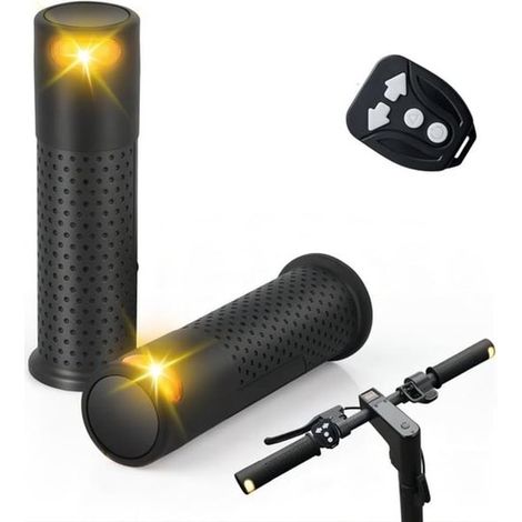 Intermitente para bicicleta - Luz intermitente para patinete eléctrico - Luz para manillar - Carga USB - Control remoto inalámbrico - Resistente al agua IPX5 - Negro (1/5)