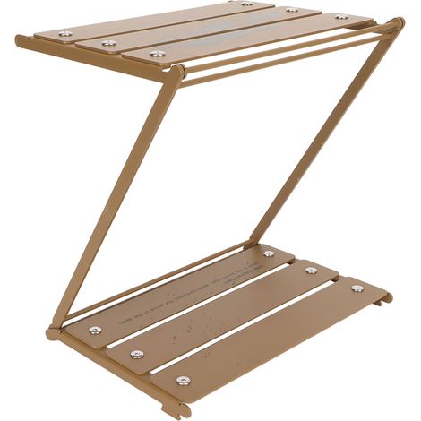 Table de camping pliable et portable en alliage d'aluminium à double plateau, idéale pour la randonnée, les pique-niques et les fêtes dans le jardin. (1/5)
