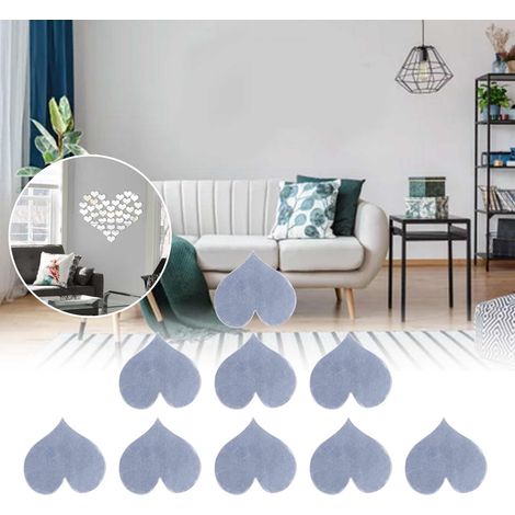 100 autocollants muraux miroir en forme de cœur, à faire soi-même, pour la décoration de la chambre à coucher (1/5)