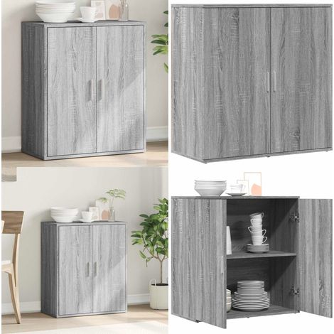 Sideboard Grau Sonoma 79x38x80 cm Holzwerkstoff - Holzwerkstoff - Schrank (1/5)