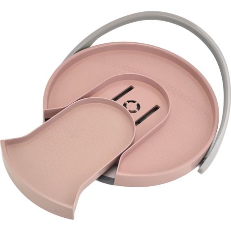 Plateau tournant de rangement de cuisine antidérapant pour épices et boissons, étagère coulissante pour placards et garde-manger, rose (1/5)