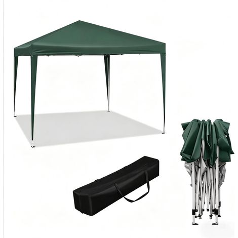 Toldo plegable 3 x 3 m verde con funda de transporte MODENUIT (1/5)