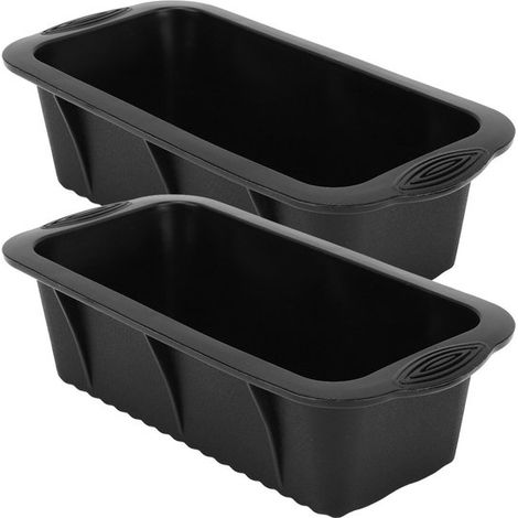 Allecto - Vassoio per cubetti di ghiaccio - Silicone - Riutilizzabile - Nero - Cubetti di ghiaccio extra large - Ideale per whisky e cocktail - 2 pezzi (1/5)