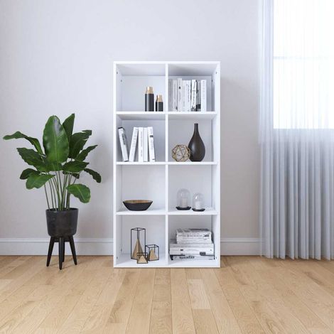 Bibliothèque/Buffet Étagère de Rangement - pour Bureau Salon Chambre Cuisine Blanc 66x30x130 cm Bois d'ingénierie BV841024 - BonneVie (1/5)