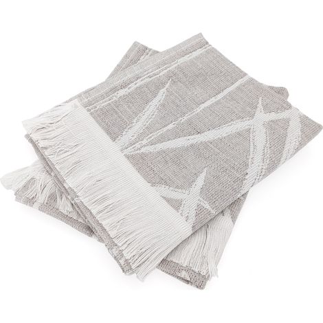 Lot de 2 serviettes invité coton 33x50cm collection DRY DANDELION beige (1/5)