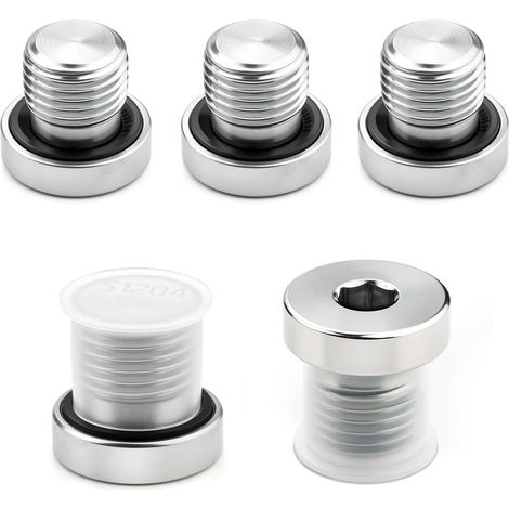 Lot de 5 bouchons de raccord de tuyau à tête hexagonale G1/4" avec joints en caoutchouc (1/5)