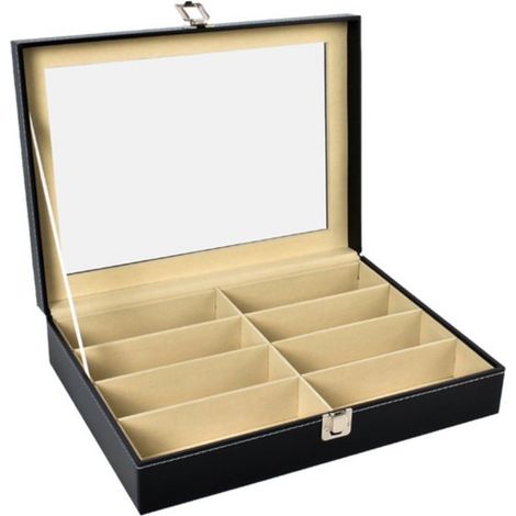 Boîte de rangement pour lunettes, organisateur pour 8 paires de lunettes, boîte de protection et rangement (1/5)