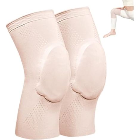 Genouillères de Danse Ultra Fines et Respirantes pour Femmes (Volley Ball, Yoga, Cheerleading), Couleur Chair. (1/4)