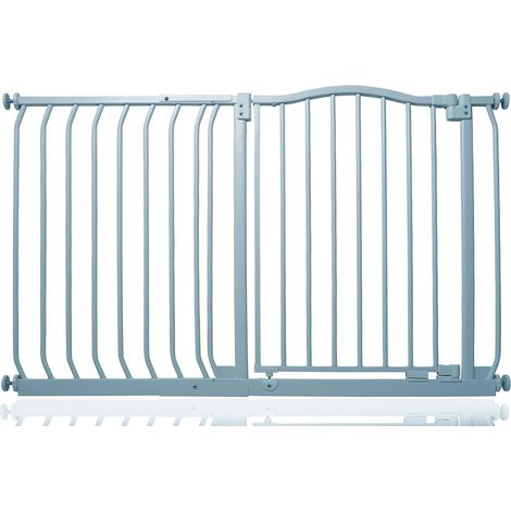 Safetots Curved Top Safety Gate, 116cm - 125cm, Matt Grey, Pressure Fit Stair Gate