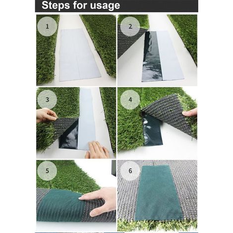 Ruban adhésif noir pour gazon synthétique 150mm x 10m - Jonction de pelouse artificielle - Ruban de fixation pour tapis de gazon (1/5)