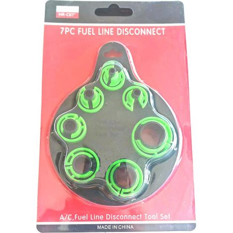 Kit d'outils de déconnexion de conduites d'huile de climatisation (7 pièces) – Kit de réparation de climatisation automobile vert (1/4)